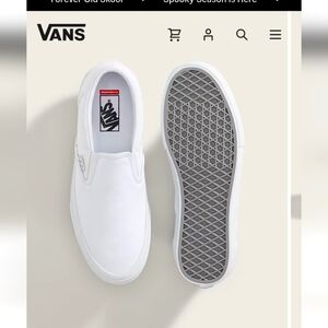 NWOT Vans Popcush White Slip-On Sneakers